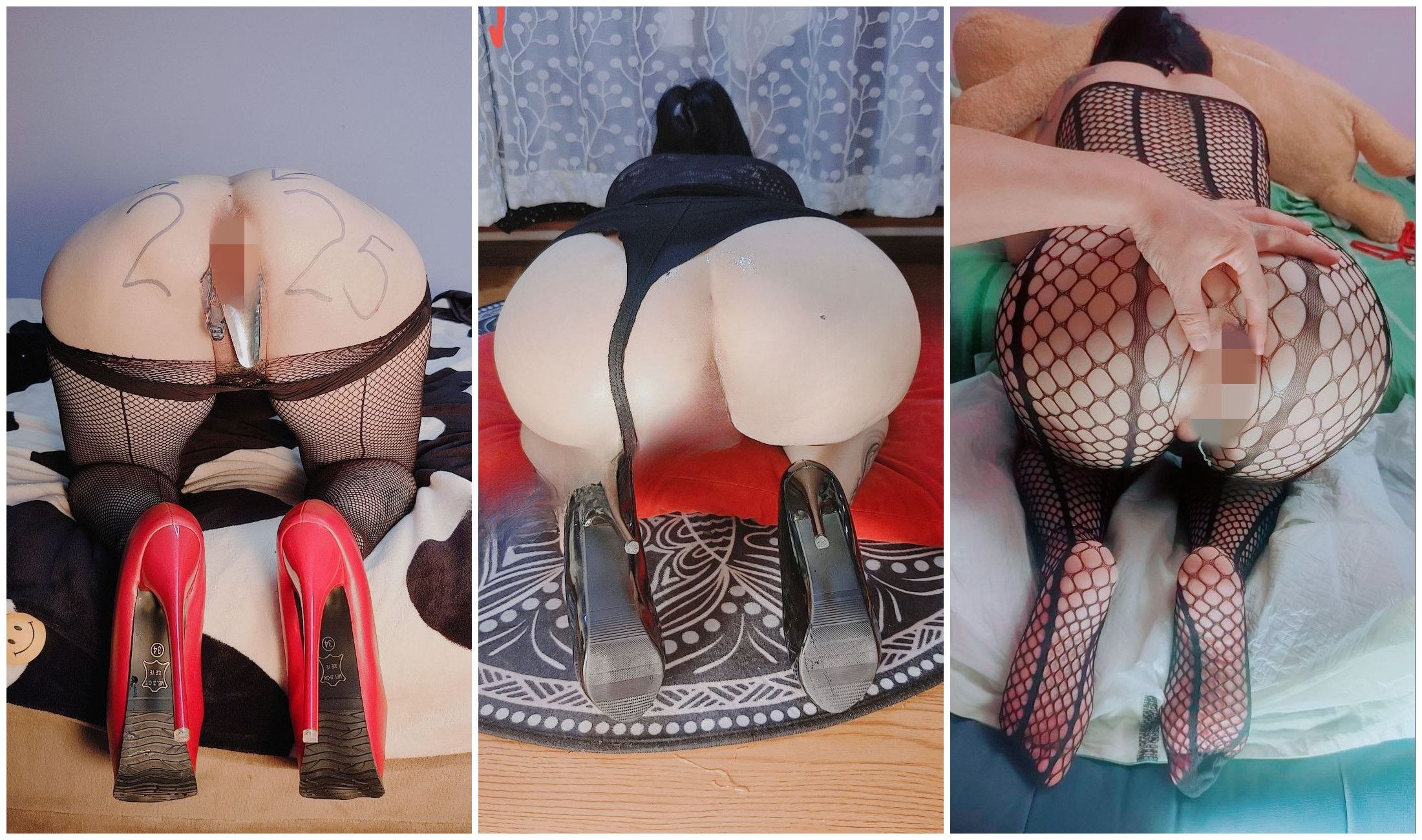 肉臀淫妻 - 淫乱人妻多种器具玩弄骚穴看穴内子宫3P⑥